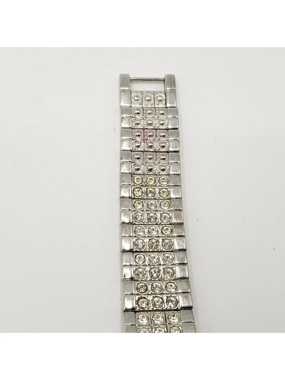 Daisy Fuentes Rhinestone Quartz 18mm Womens Rectangle Watch New Battery 6.5
